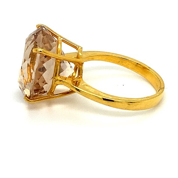 Imperial Topaz 19.66ct Solid 22K Yellow Gold Ring - Picture 6 of 7